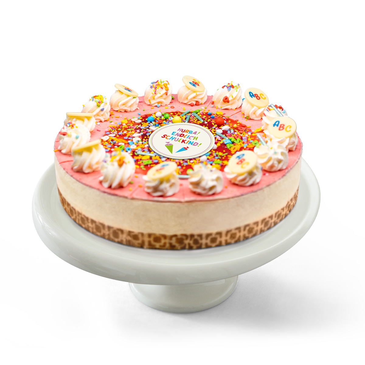 Einschulung Vanille u. Erdbeere - Eistorte 26 cm Ø